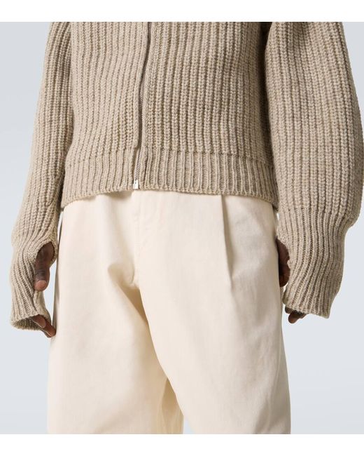 Lemaire Natural Alpaca And Yak Wool Zip-Up Cardigan for men