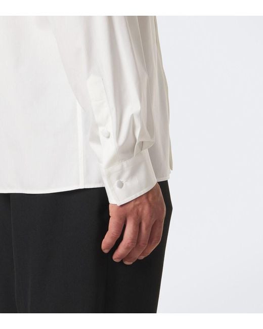Valentino White Embellished Cotton Poplin Shirt for men