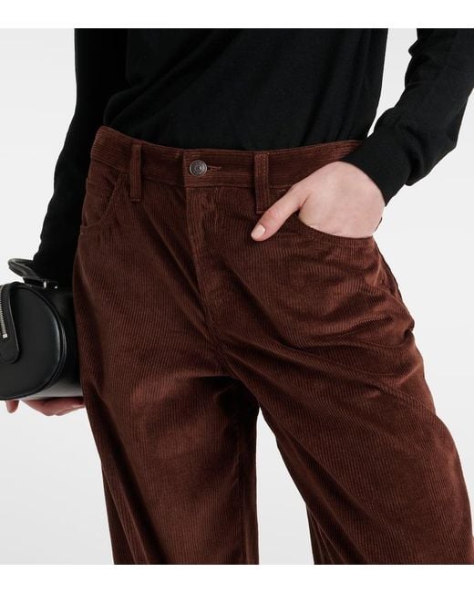 The Row Brown Eglitta Corduroy Wide-Leg Pants