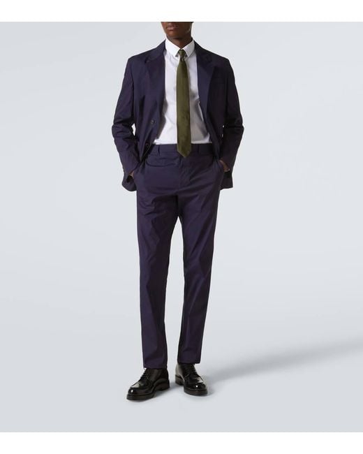 Prada Gerade Hose Aus Einem Baumwollgemisch in Blue für Herren