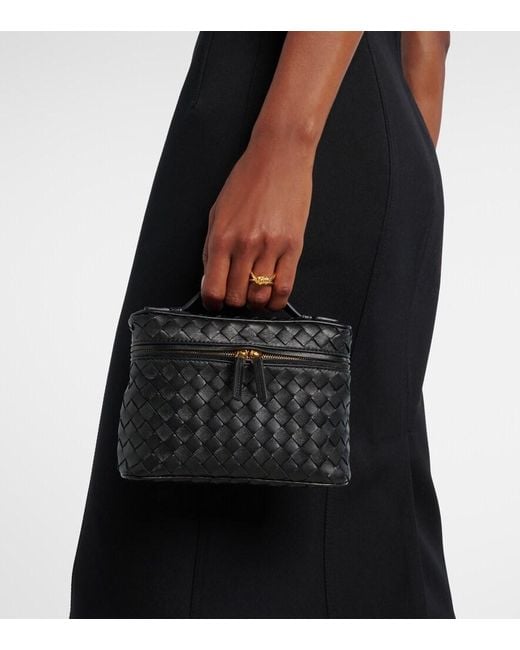 Bottega Veneta Black Intrecciato Leather Crossbody Bag