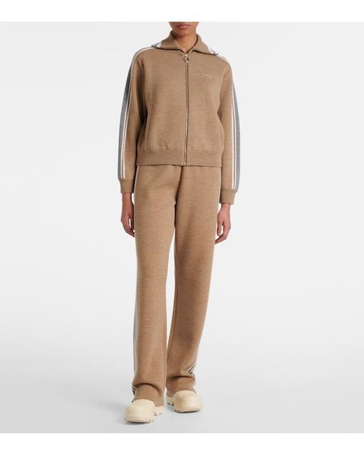 Fusalp Brown Benada Striped Wool-Blend Jacket