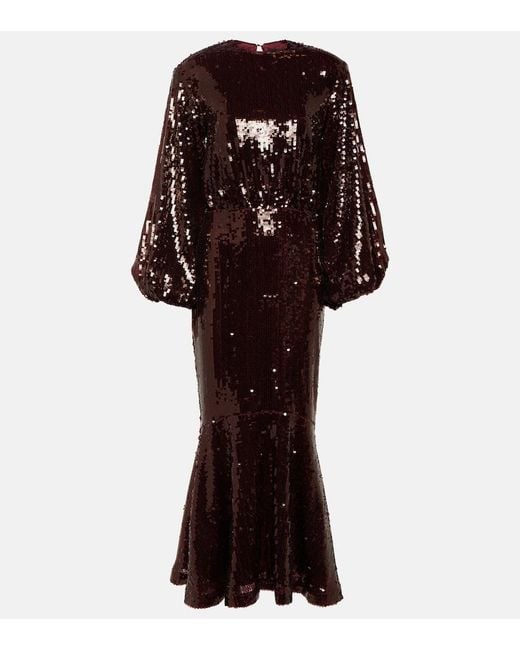 ROTATE BIRGER CHRISTENSEN Black Sequined Maxi Dress
