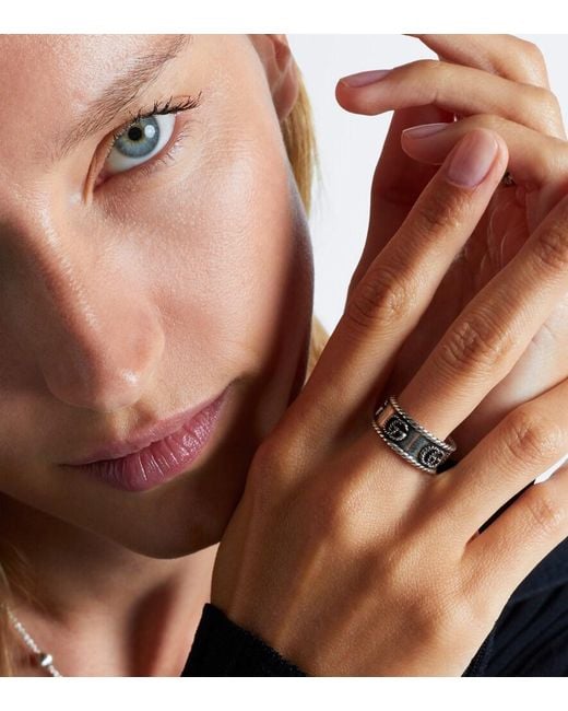 Gucci Metallic 9mm Dicker Ring "gg Marmont"
