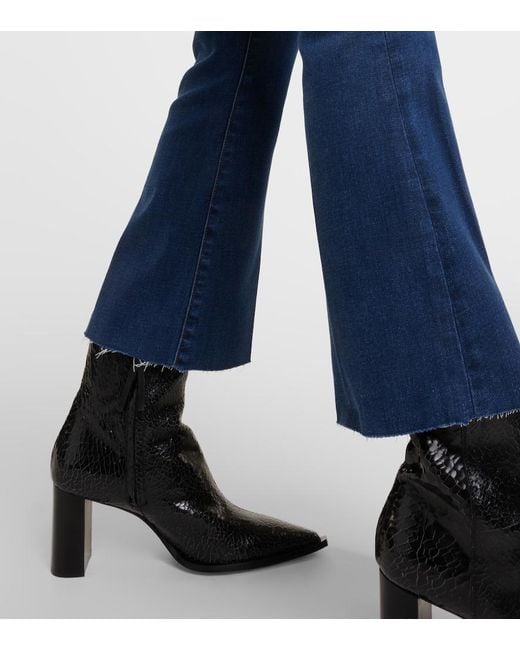 FRAME Blue Le Crop Mini Boot Mid-Rise Bootcut Jeans