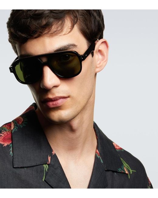 Sestini Eyewear Green Undici Aviator Sunglasses for men