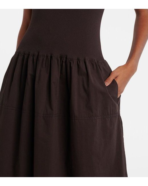 Proenza Schouler Black Label Malia Jersey And Poplin Midi Dress