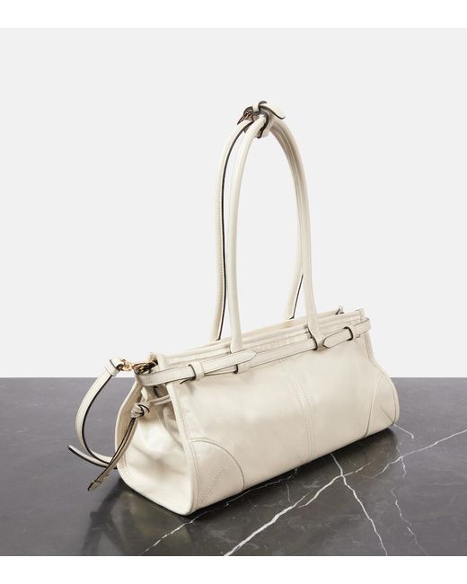 Prada White Bonnie Medium Leather Shoulder Bag