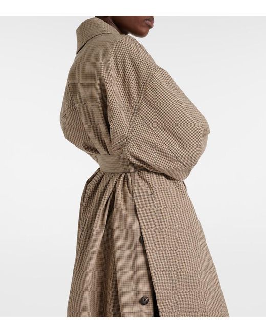 Co. Natural Checked Wool-Blend Trench At