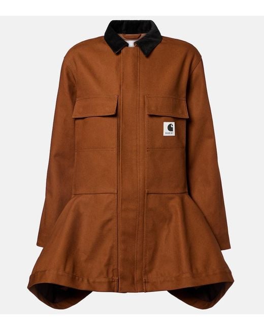 X Carhartt Chaqueta De Lona De Algodon Sacai de color Brown