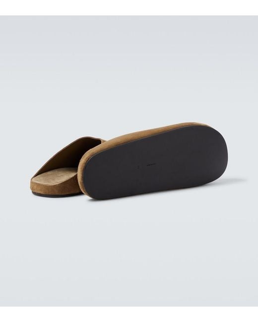 The Row Brown Hudson Suede Mules for men