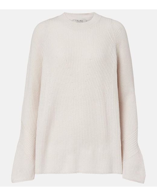 Max Mara White Pullover Molveno Aus Wolle