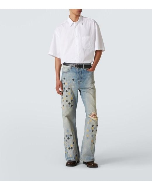 Amiri Bestickte Flared Jeans Ma Quad in Blue für Herren