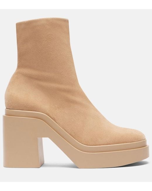 Bottines A Plateforme Nina En Daim Robert Clergerie en coloris Natural