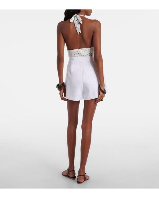 Posse White Perri Linen Shorts