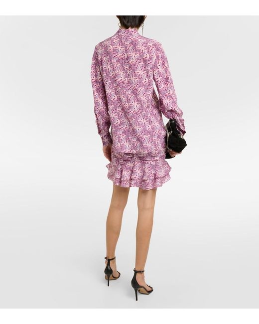 Isabel Marant Pink Ilda Printed Silk-Blend Blouse