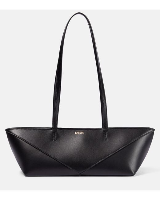 Loewe Puzzle Fold Medium Leather Tote Bag in Black Lyst