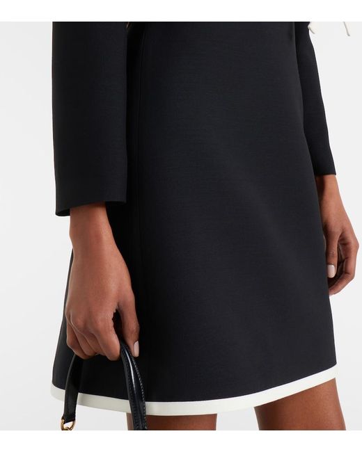 Valentino Black Crepe Couture Bow-Detail Cropped Jacket