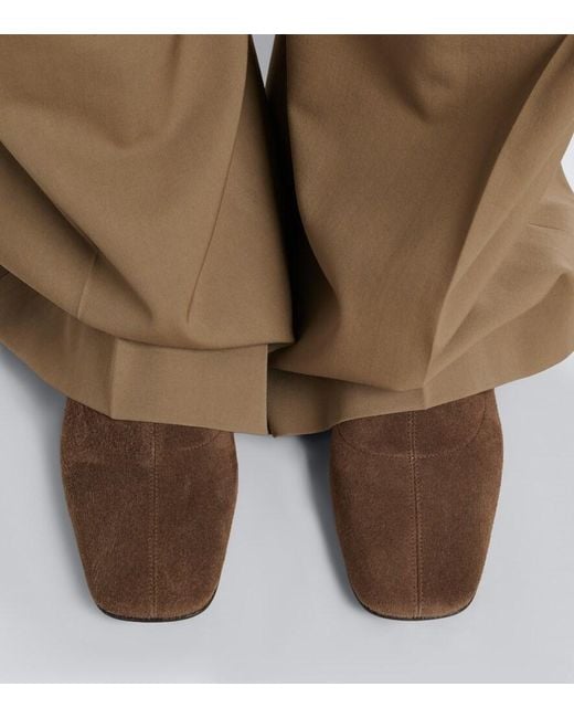 The Row Brown Cindy Suede Ankle Boots