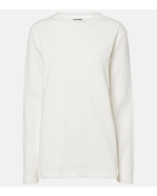 Jil Sander White Cotton Jersey Top