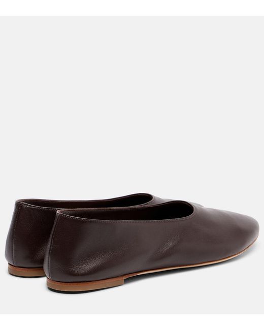 Staud Brown Alba Leather Ballet Flats