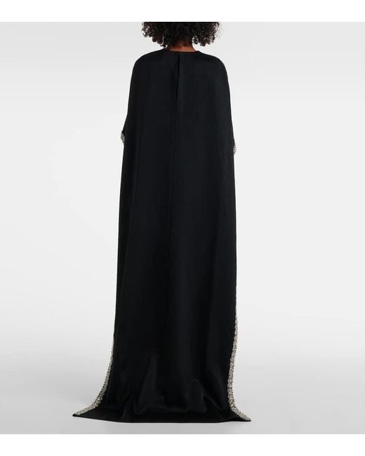 Roland Mouret Black Robe Aus Crepe Mit Kristallen