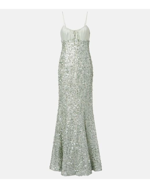 Jonathan Simkhai White Zarena Sequined Gown