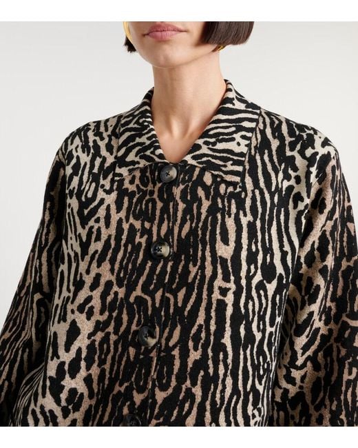 Rixo Black Jacoba Jacquard Coat