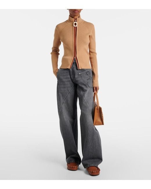 J.W. Anderson Brown Ruffled Leather Mules
