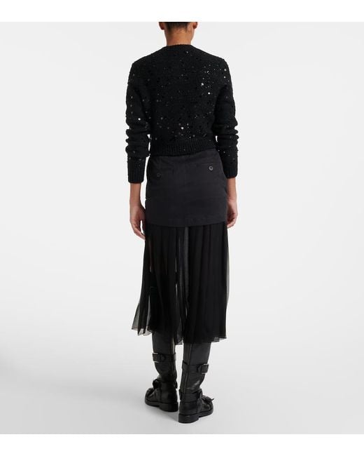 Dolce & Gabbana Black Silk And Cotton Midi Skirt