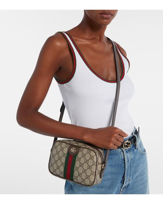 Gucci Green Schultertasche Ophidia Small Mit Leder