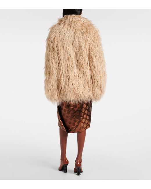 Dries Van Noten Natural Faux Fur Coat