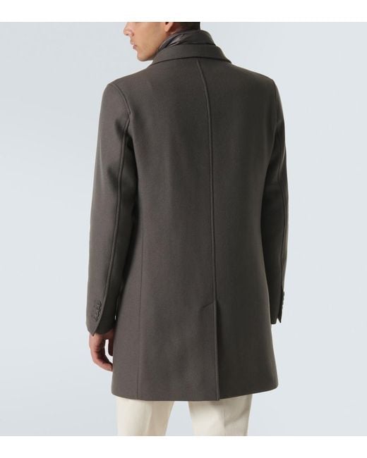 Herno Gray Wool-Blend Overcoat for men