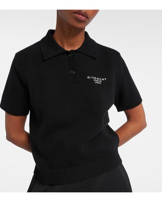 Givenchy Black Wool And Cashmere Polo Sweater