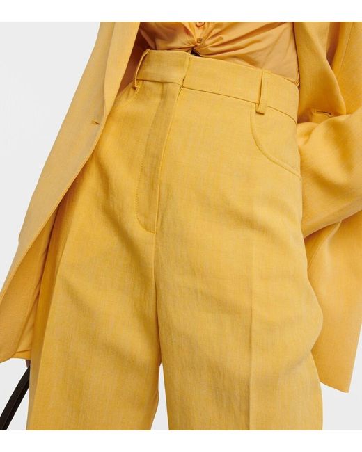 Jacquemus Yellow Le Pantalon Sauge Flared Trousers