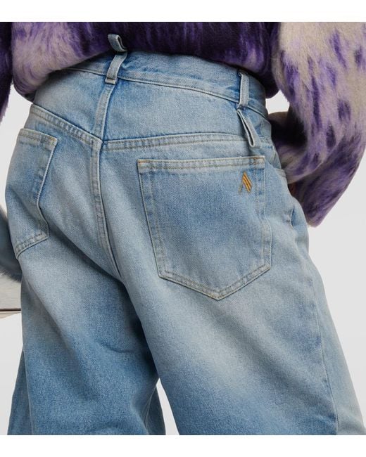 The Attico Blue Low-Rise Wide-Leg Jeans