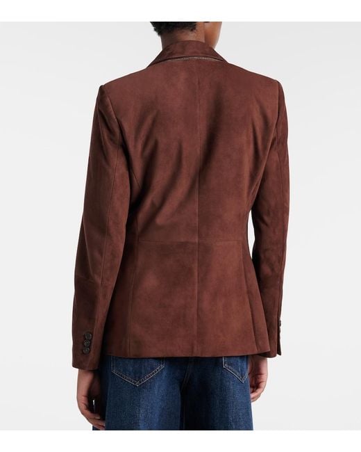 Brunello Cucinelli Brown Monili Suede Blazer