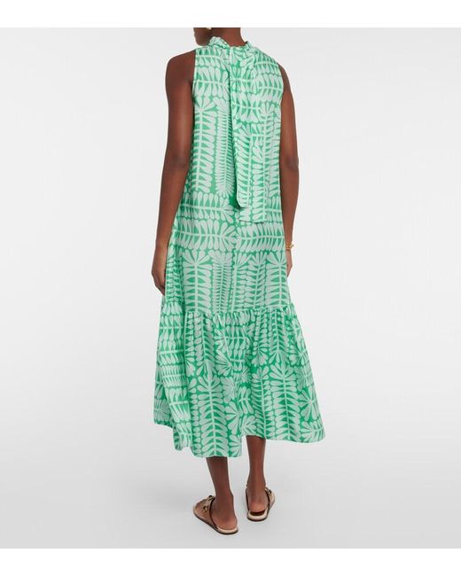 Asceno Green Oslo Silk Twill Maxi Dress