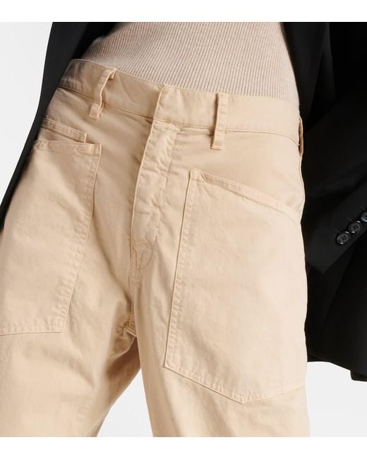 Pantalones anchos Shon de algodon Nili Lotan de color Natural