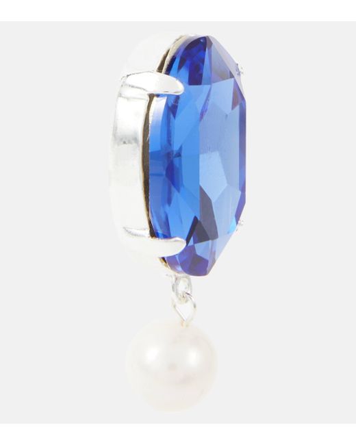 Boucles d'oreilles clip a cristaux et perles Magda Butrym en coloris Blue