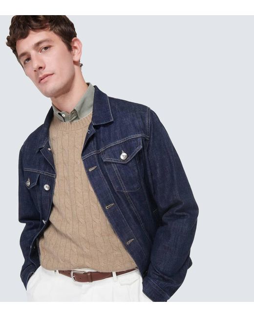 Brunello Cucinelli Natural Cable-Knit Cashmere Sweater for men