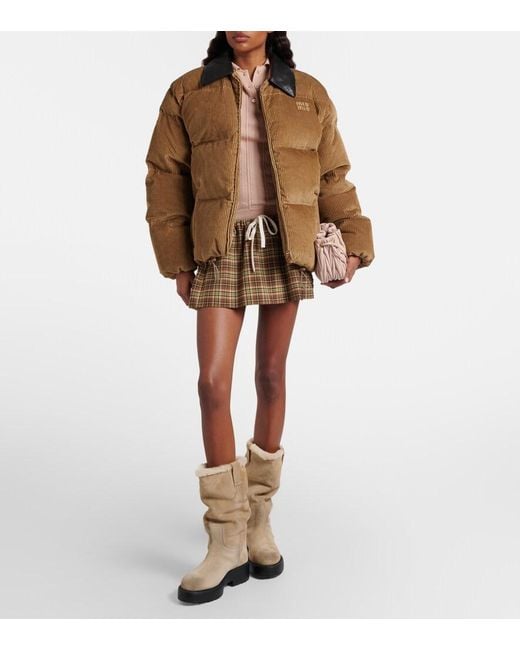 Miu Miu Natural Shearling-Lined Suede Knee-High Boots