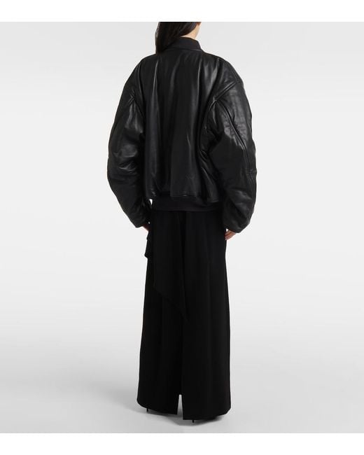 Balenciaga Black Leather Cargo Jacket