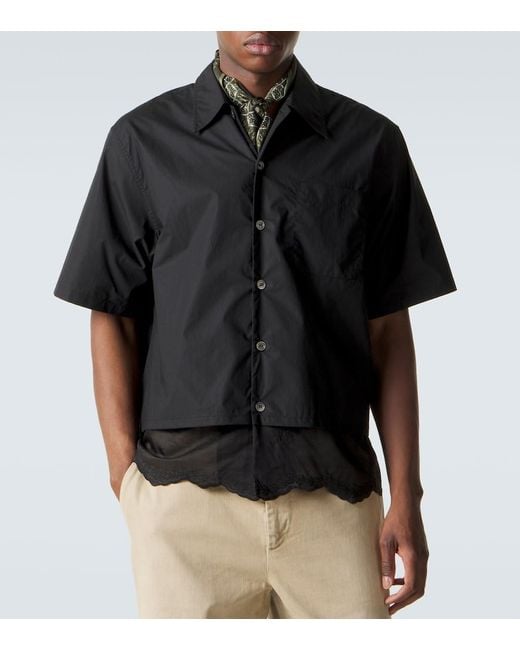 Our Legacy Black Embroidered Cotton Poplin Shirt for men