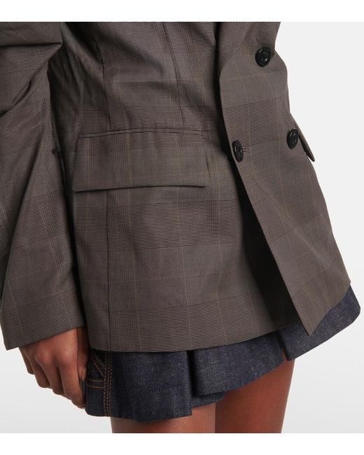 Sacai Gray Cotton Voile Blazer