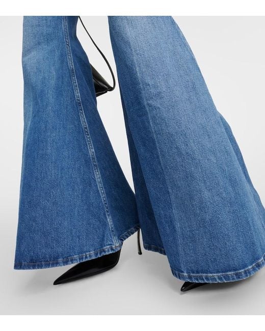 FRAME Blue The Extreme Flare High-Rise Flared Jeans