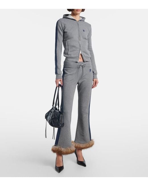 Balenciaga Gray Embroidered Low-Rise Cotton Capri Pants