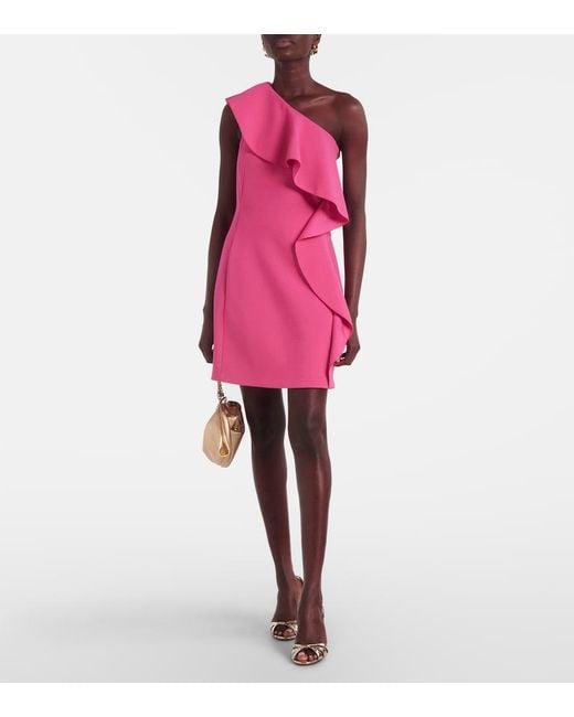 Max Mara Pink Giacomo Ruffled Sable Minidress