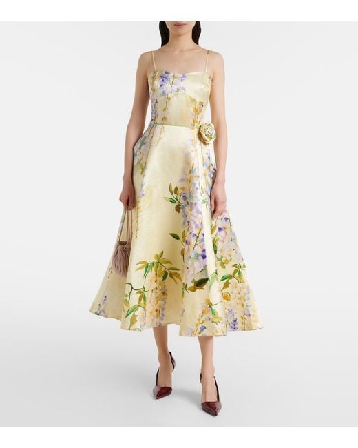 LEO LIN Metallic Mariela Linen And Silk Cocktail Dress