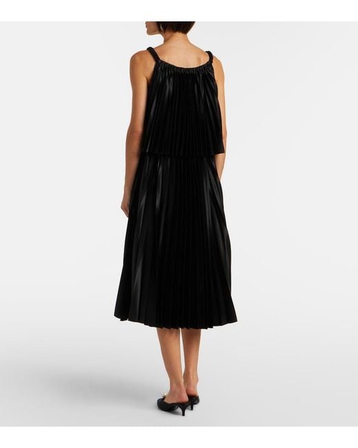 Noir Kei Ninomiya Black Satin Midi Dress